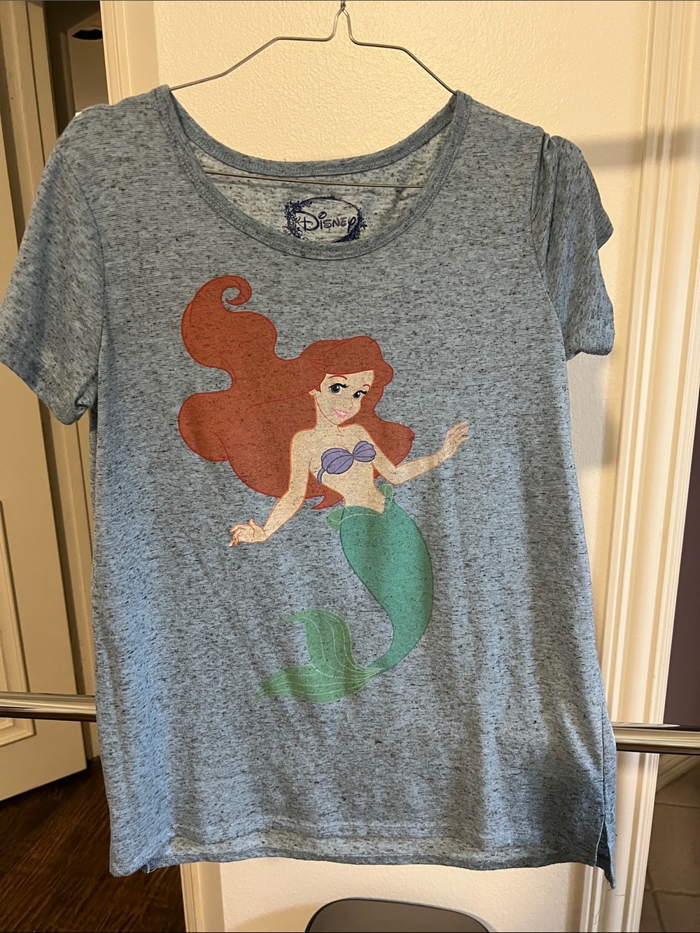 Disney Heather Blue Tee with Ariel Logo Disneyland
